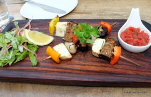 Kebabs, mushroom, cheese